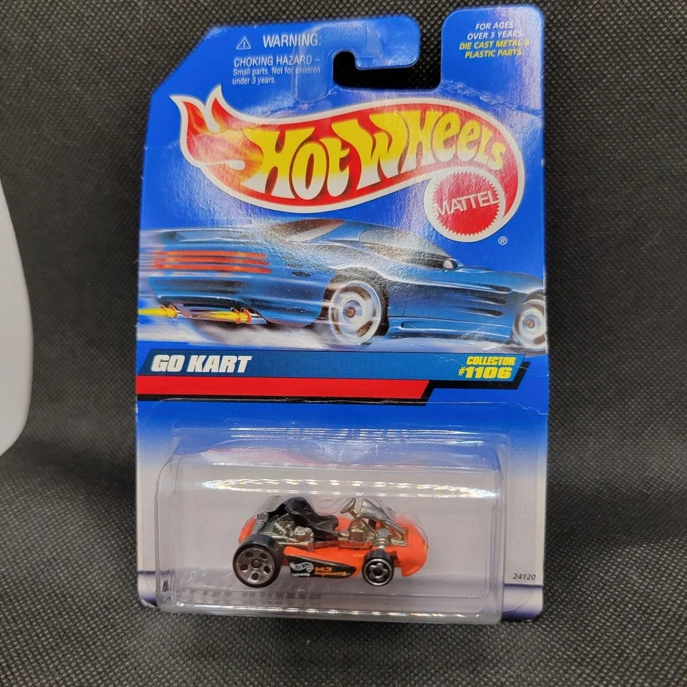 1999 Hot Wheels Collector No #1106 GO KART Orange w/Chrome 5Hole Spoke Wheels